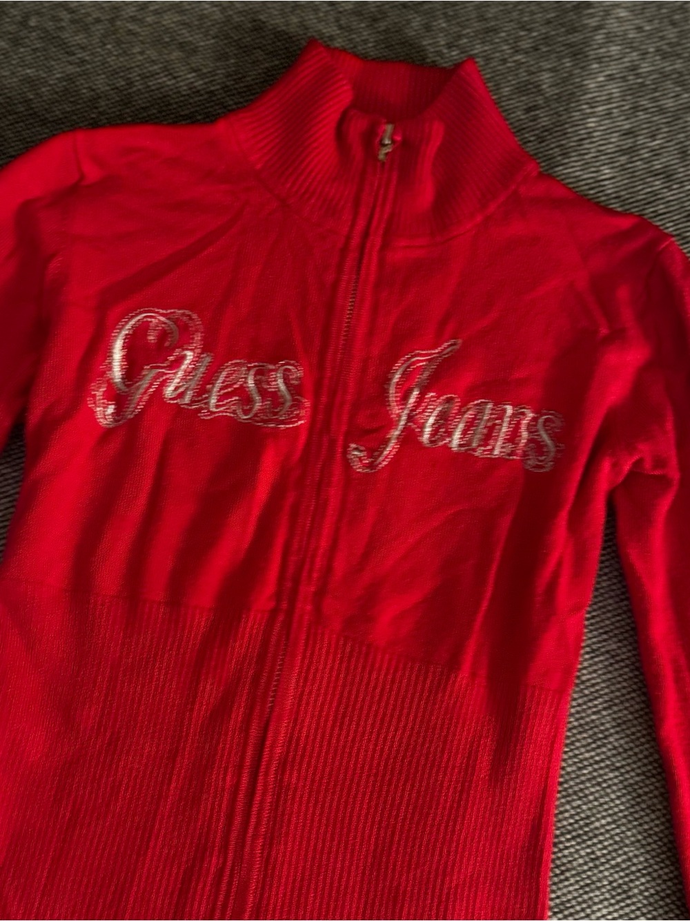 Y2K Guess Jeans Red embroidered Script - Picture 4 of 5
